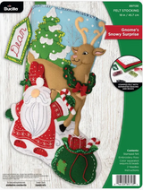 Bucilla Felt Applique Stocking Kit | Gnomes Snowy Surprise