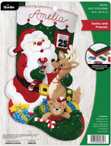 Bucilla Felt Applique Stocking Kit | Santa And Friends
