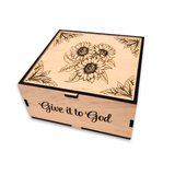 Customizable Large God Box | Prayer & Worry Box | Sunflowers