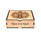 Customizable Large God Box | Prayer & Worry Box | Floral Cross