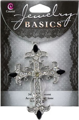 CousinDIY Silver & Clear Cross Metal Accent Pendant 1/Pkg