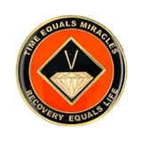 Narcotics Anonymous (NA) Coin – Orange & Black Sobriety Medallion Gift
