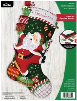 Bucilla Santa's Festive Frolic Felt Applique Stocking Kit
