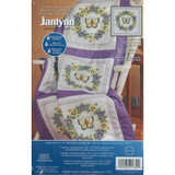 Janlynn Stamped Cross Stitch Quilt Blocks | Pansy Wreath