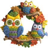 Bucilla Owls Felt Applique Wreath Kit