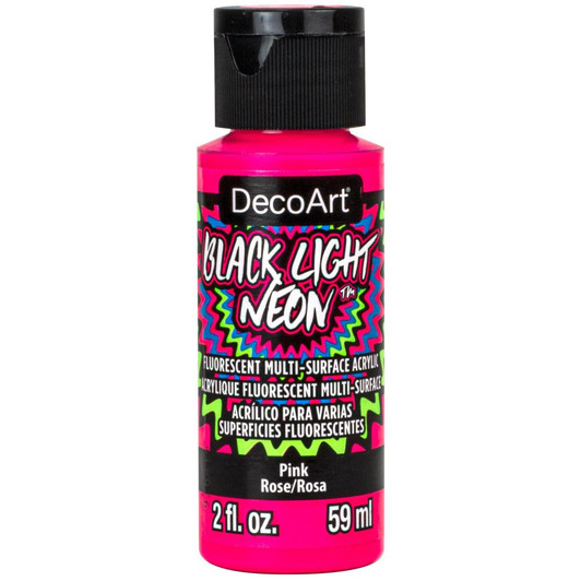 DecoArt Black Light Neon Acrylic Paint 2oz - Pink