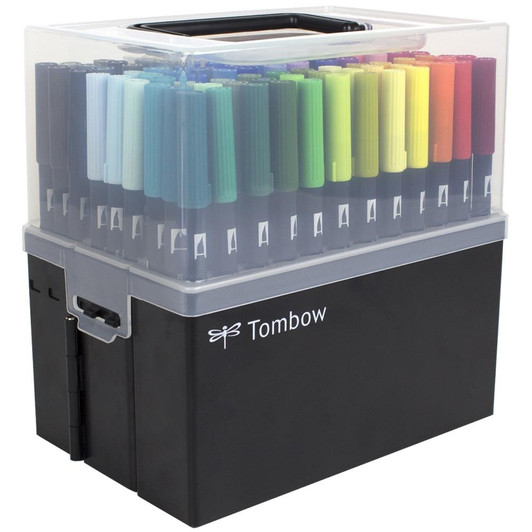 Tombow Dual Brush Marker Set W/Marker Case 108pc