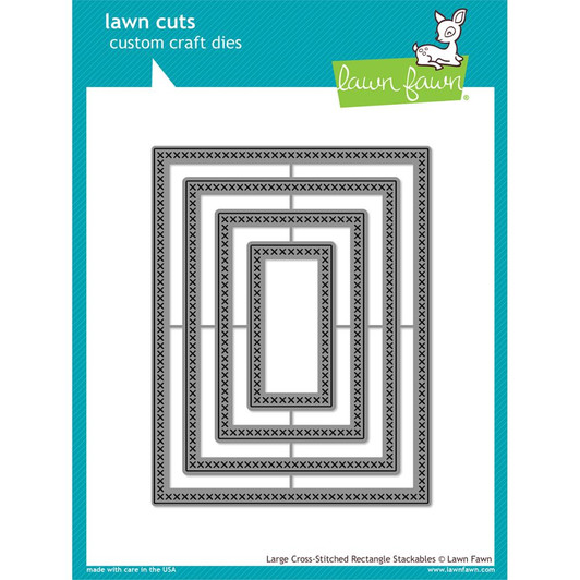 Lawn Cuts Custom Craft Stackables Dies - Large Cross Stitched Rectangle