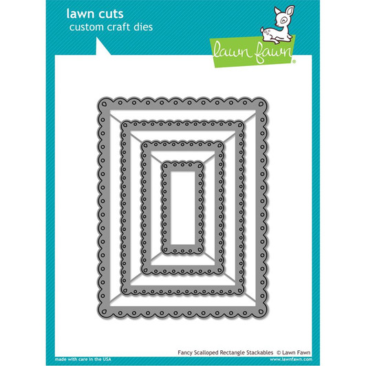 Lawn Cuts Custom Craft Stackables Dies -Fancy Scalloped Rectangle