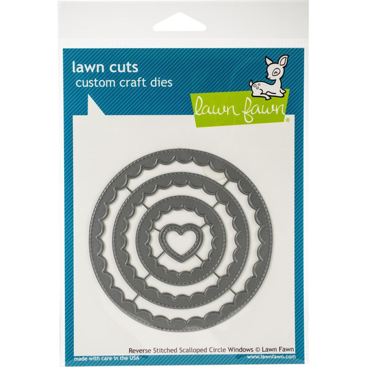 Lawn Cuts Custom Craft Dies - Reverse Stitched Scalloped Circle Window