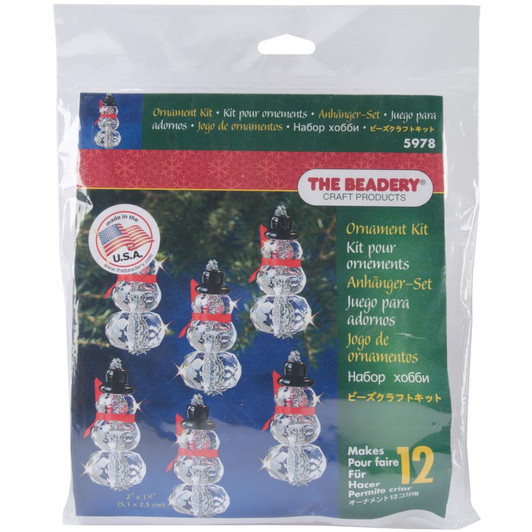 Beadery Faceted Elegant Snowmen Beaded Ornament Kit