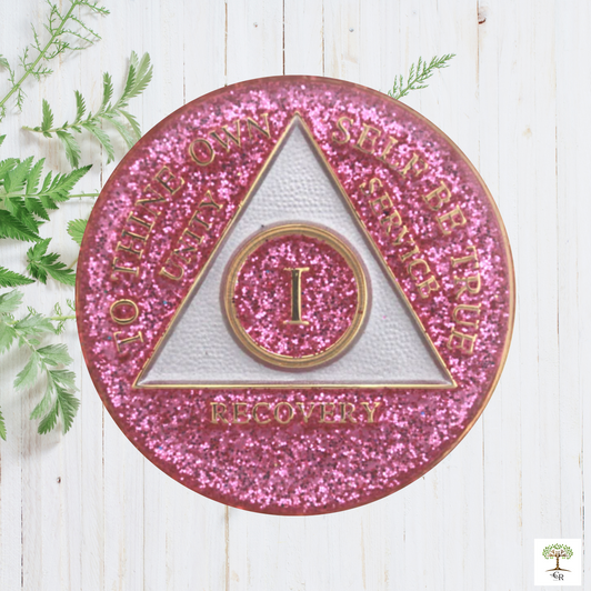 Tri-Plate Glitter Pink AA Medallion