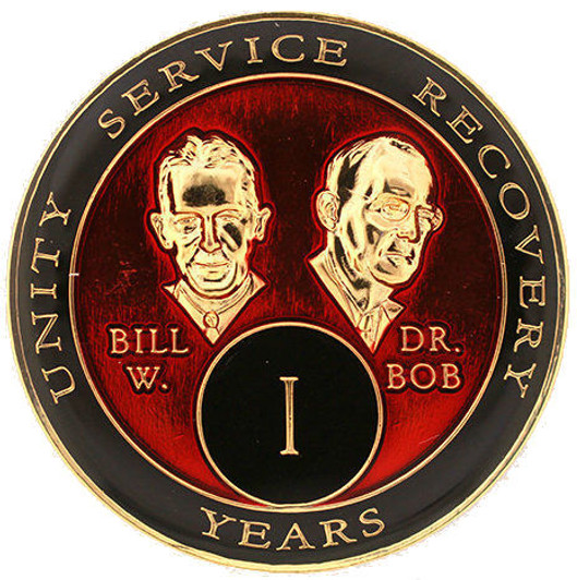 AA Tri-Plate Bill & Bob Year Coin - Red