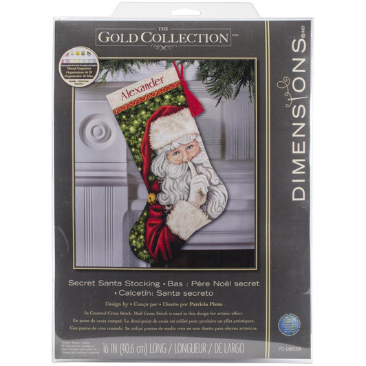 Dimensions Counted Cross Stitch Stocking Kit - Secret Santa