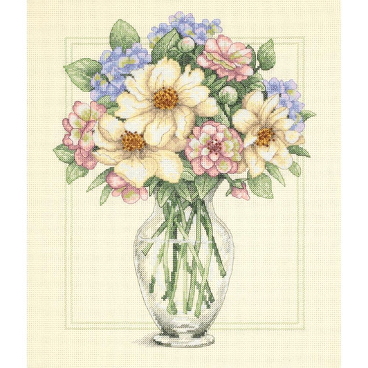 Dimensions Counted Cross Stitch Kit - Flowers In Tall Vase