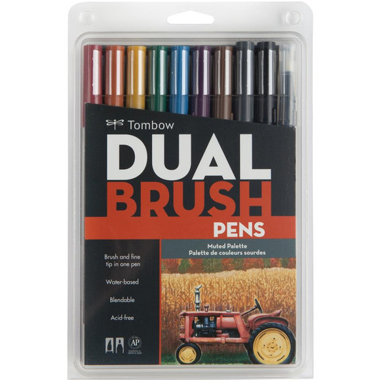 Tombow Dual Brush Pens 10/Pkg - Muted Palette