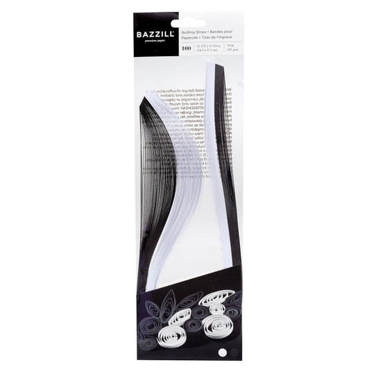 Bazzill Quilling Strip Paper Pack 100/Pkg - Black & White