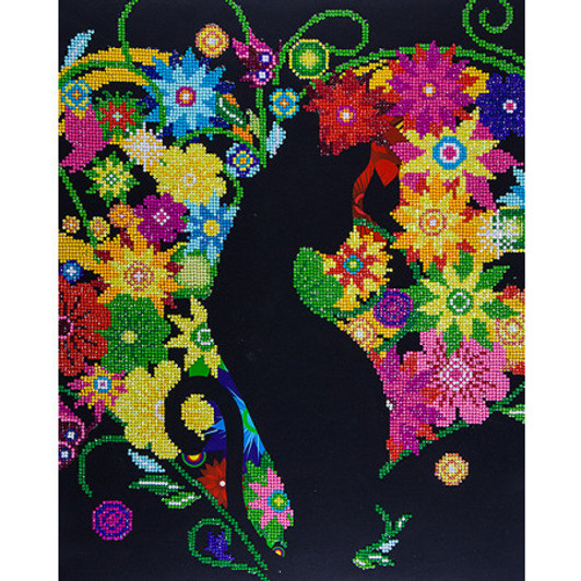 Leisure Arts Diamond Art Advanced Kit - Black Cat Floral