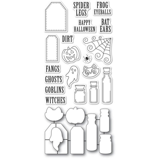 Poppystamps Halloween Ingredients Stamp & Die Set