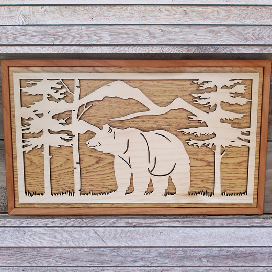 Bear Landscape Laser Cut Wall Art