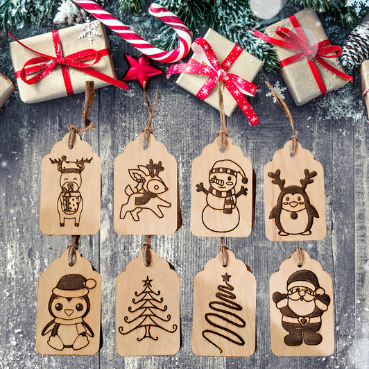 Christmas Laser Etched Gift Tags