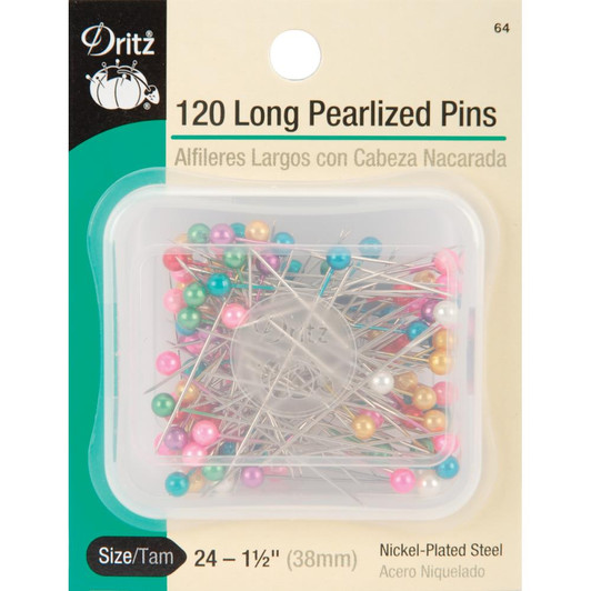 Dritz Long Pearlized Pins 1-1/2" 120/Pkg - Size 24