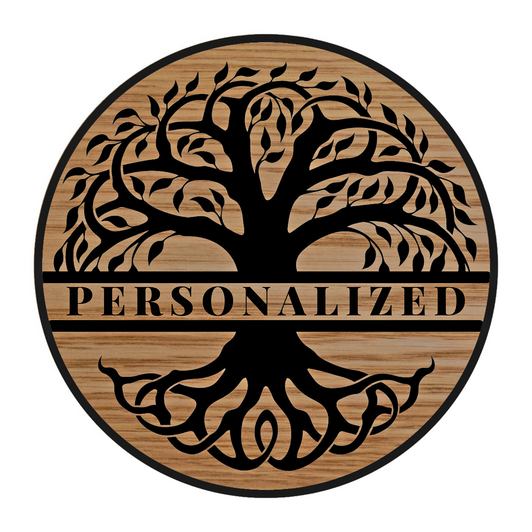 Tree of Life Personalized Wooden Coasters Set Tree of Life Personalized Wooden Coasters Set