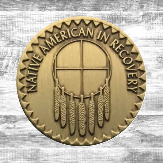 Native American In Recovery Antique Bronze Coin