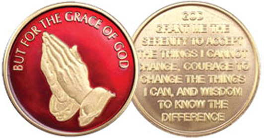 Praying Hands Rainbow "AA" Medallion