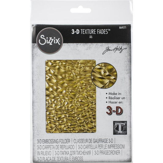 Sizzix Crackle 3D Texture Fades Embossing Folder By Tim Holtz