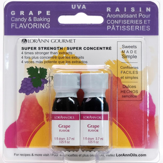 Lorann Oils Grape Candy & Baking Flavoring .125oz 2/Pkg