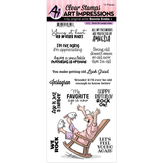 Art Impressions Rock On Laugh Lines Clear Stamps