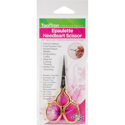 Tool Tron Epaulette Scissors 3.5" ~ Gold-Plated