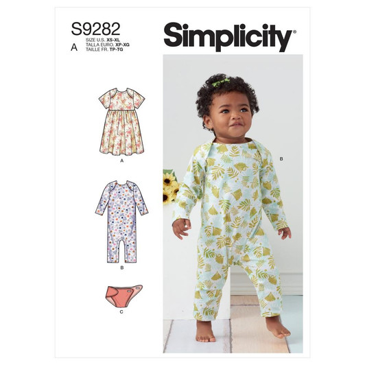 Simplicity Babies Knit Dress, Romper & Diaper Cover Sewing Pattern #S9282