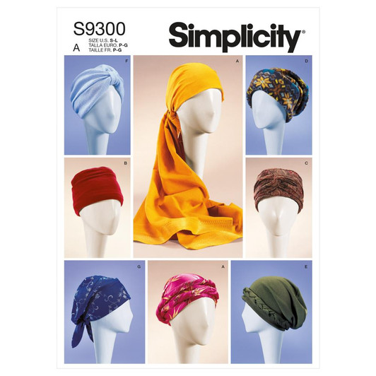 Simplicity Misses Turbans, Head Wraps & Hats Sewing Pattern #S9300