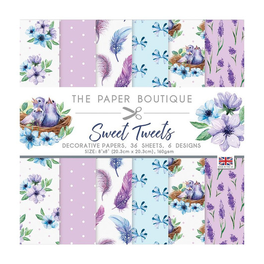 The Paper Boutique Sweet Tweets Decorative 8"x8" Paper Pad