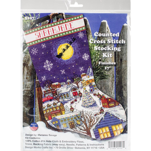 Design Works™ Christmas Tree Snowman Counted Cross Stitch Stocking Kit
