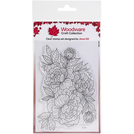 Woodware Craft Camellia Spray Clear Stamps