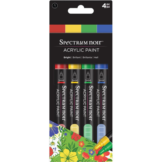 Spectrum Noir Bright Acrylic Paint Marker Set 4/Pkg