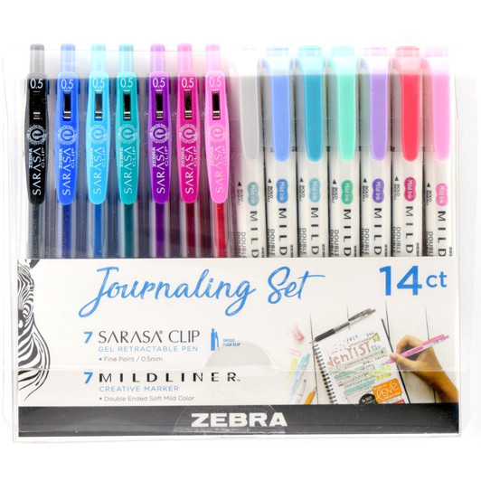 Zebra Assorted Mildliner Journaling Set 14/Pkg