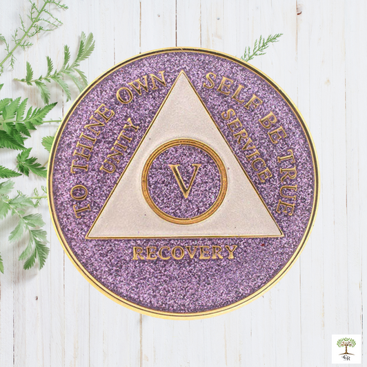 Tri-Plate Glitter Purple AA Medallion