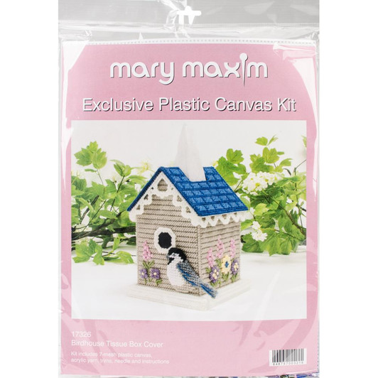 Mary Maxim Birdhouse Plastic Canvas Tissue Box Kit