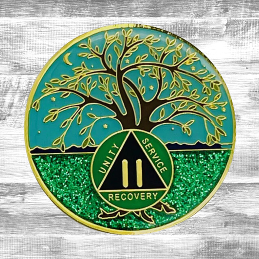 AA Tree of Life Sobriety Anniversary Coin