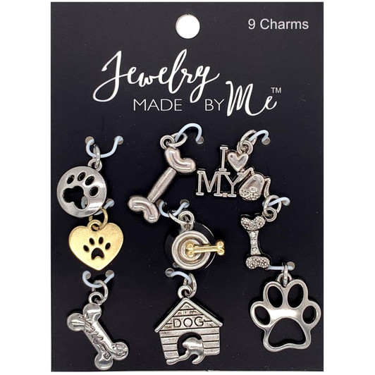 Jewelry Made By Me Silver Dog Charms 9/Pkg