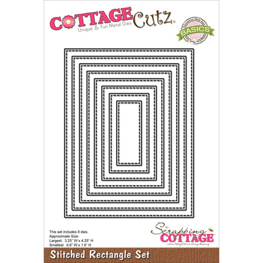 CottageCutz Stitched Rectangle Set Metal Dies