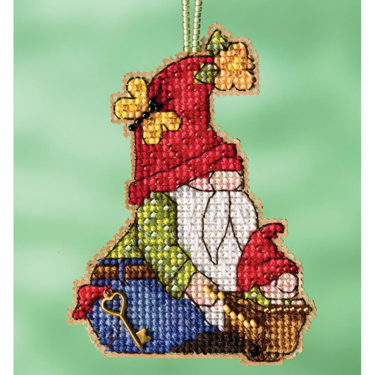 Mill Hill Counted Cross Stitch Ornament Kit - Wheelbarrow Gnome