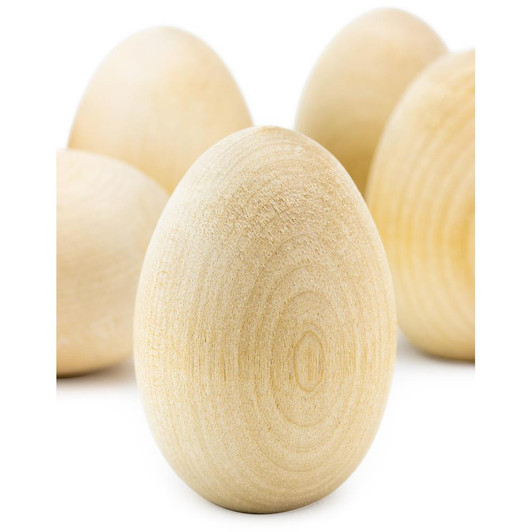 Hygloss Wood Eggs 1.75"X2.5" 3/Pkg