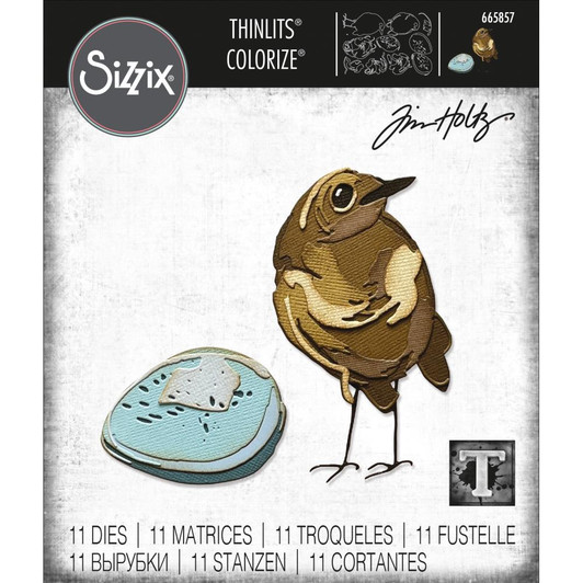Sizzix Thinlits Colorize Dies By Tim Holtz 11/Pkg - Bird & Egg
