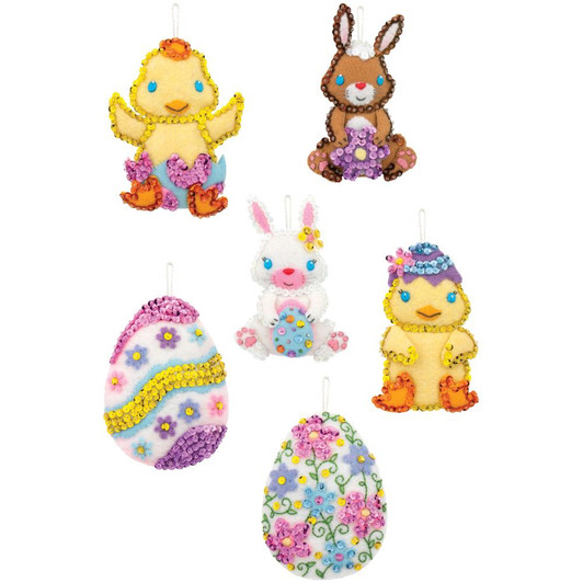Bucilla Felt Applique Ornaments Kit ~ Oversized Easter