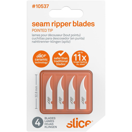 Slice® Ceramic Seam Ripper Blades 4/Pkg ~ Pointed Tip